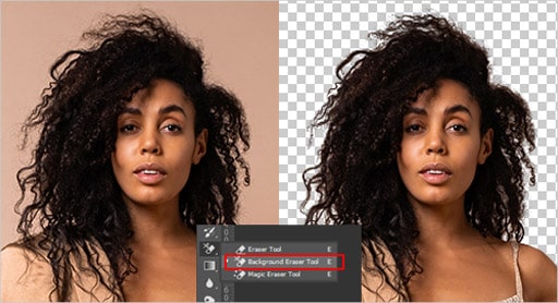 Transparent Background Using Background Eraser Tool