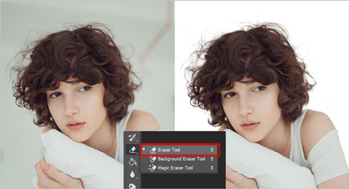 Make White Background Using Eraser Tool